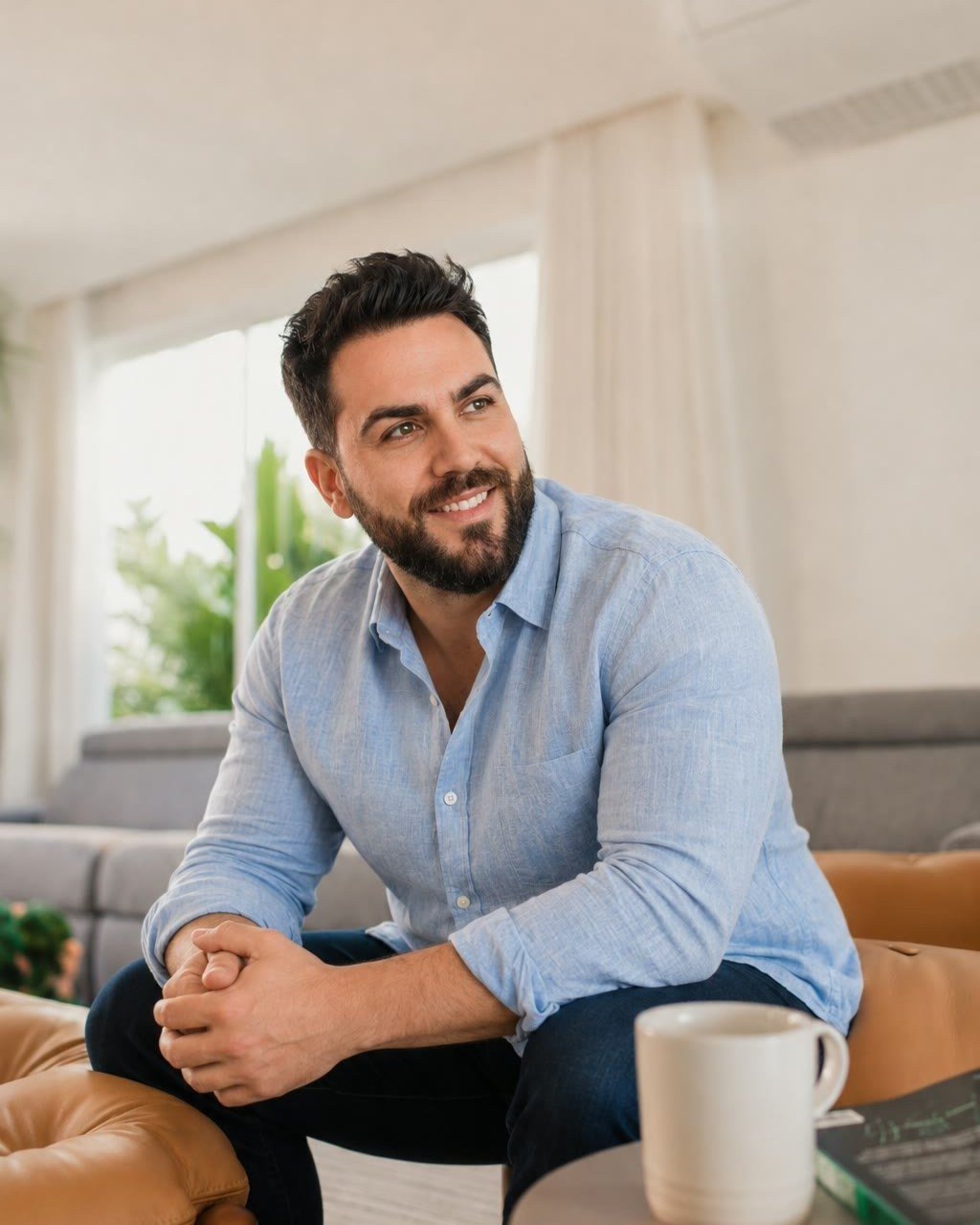 Cristian Martínez, dietista, sentado y sonriendo