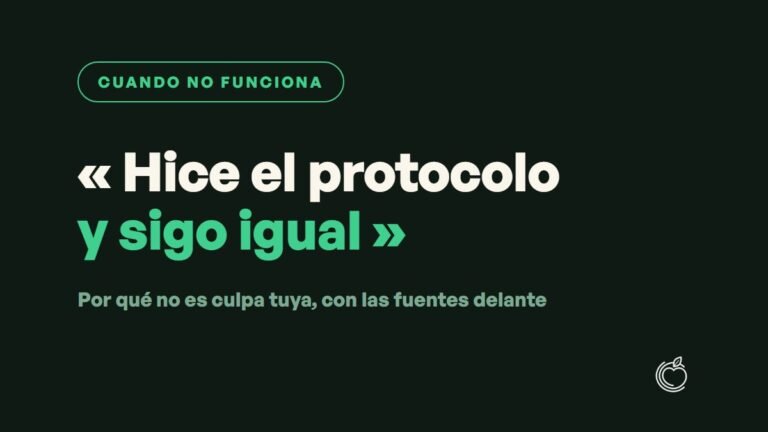 «Hice el protocolo y sigo igual»: por qué no es culpa tuya